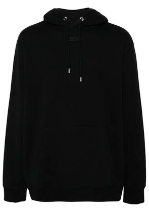 Lanvin logo-embroidered cotton hoodie - Black