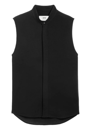 AMI Paris Ami de Coeur-embroidery sleeveless shirt - Black