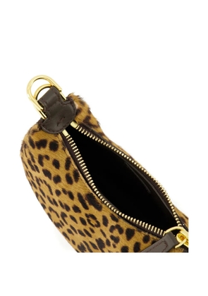 FENDI Fendigraphy nano logo-lettering leopard mini bag - Brown