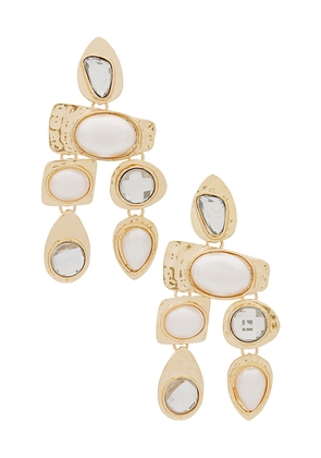 petit moments Multi Stone Earrings in Metallic Gold.