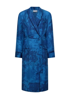 Pierre-Louis Mascia all-over print shawl-collar coat - Blue