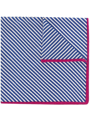 Saint Laurent Pre-Owned 1990s striped silk scarf - Blue