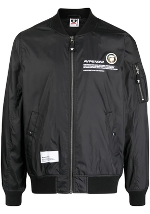 AAPE BY *A BATHING APE® slogan-print bomber jacket - Black