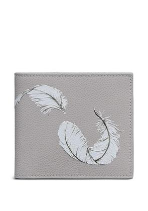 Thom Browne feather-print card holder - Grey