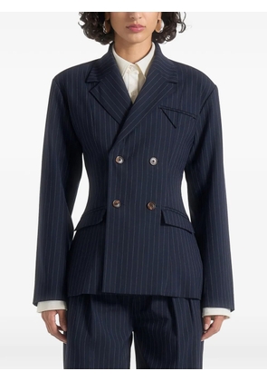 Manière De Voir Maia pinstripe double-breasted blazer - Blue