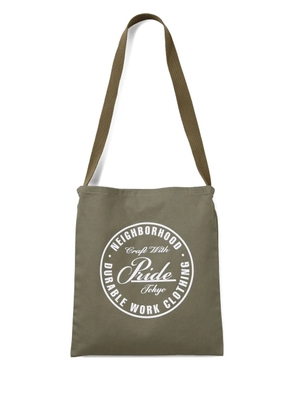 Neighborhood logo-print tote bag - Green