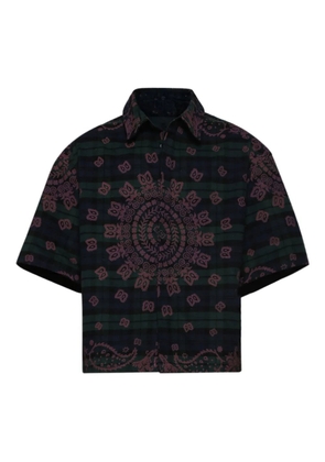 RHUDE paisley-print flannel shirt - Black