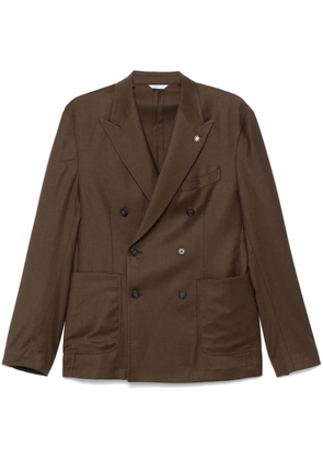 Manuel Ritz brooch-detail blazer - Brown