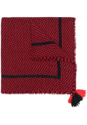 Givenchy Pre-Owned 1980s geometric pattern wool scarf - Red
