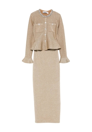 Self-Portrait embellished midi dress - Gold