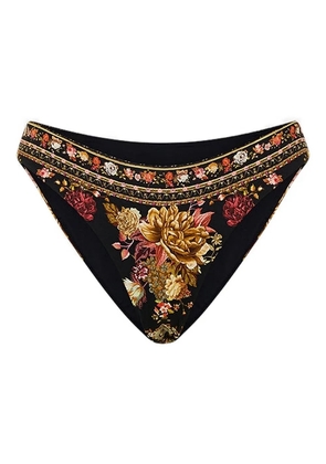 Camilla Stitched In Time floral-print bikini bottoms - Black