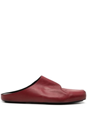 Uma Wang square-toe leather slippers - Red