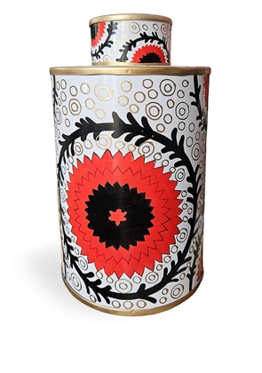 Les-Ottomans geometric-print cylindrical vase (25cm) - White