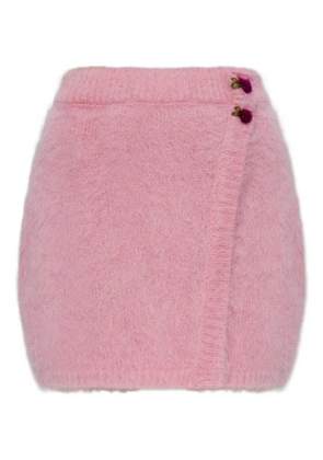 Alessandra Rich flower-button skirt - Pink