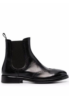 Alberto Fasciani brogue detailing chelsea boots - Black