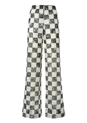 PINKO checked palazzo pants - White
