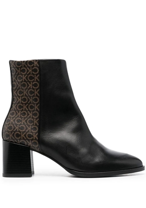 Calvin Klein monogram-print ankle boots - Black