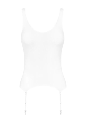 Maison Close La Femme Amazone suspenders-detail tank top - White