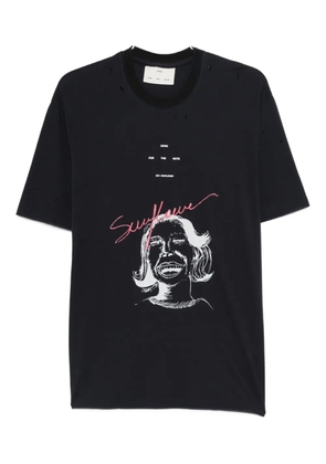 Song For The Mute sunflower oversized tee T-Shirt - Blue