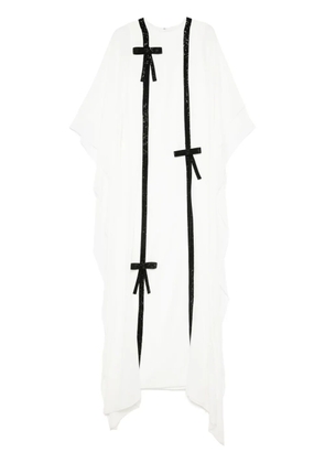 JEAN-LOUIS SABAJI bow-detail draped abaya - White