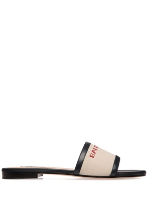 Bally logo-print canvas slides - Neutrals