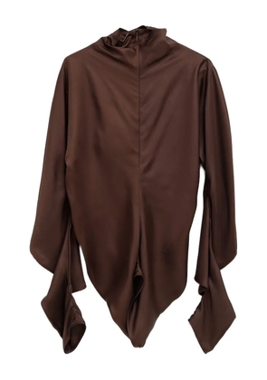 The Row Miles ruffled bodysuit - Brown