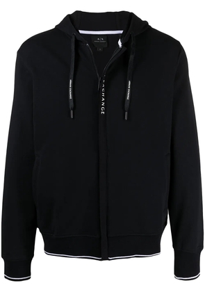 Armani Exchange logo-print zip-up hoodie - Blue