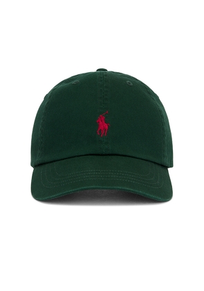 Polo Ralph Lauren Cotton Chino Ball Cap in Dark Green.