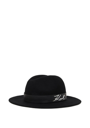 Karl Lagerfeld Signature fedora hat - Black