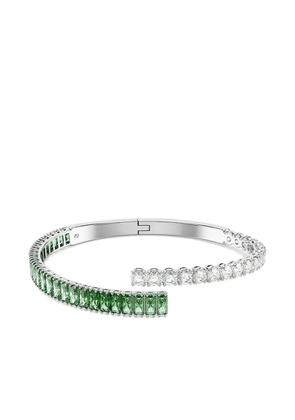 Swarovski Matrix emerald-stone white-stone bracelet - Silver