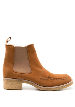 Sarah Chofakian Pullman leather ankle boots - Brown