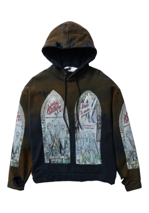 Who Decides War distressed graphic hoodie - Brown