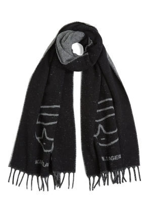 Karl Lagerfeld jacquard-logo scarf - Black