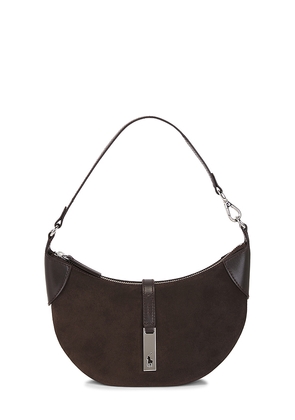 Polo Ralph Lauren Suede & Leather Mini Shoulder Bag in Chocolate.