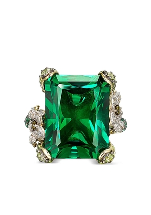 Anabela Chan 18kt gold vermeil Emerald Cinderella gemstone ring - Green