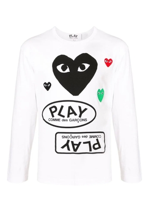 Comme Des Garçons Play heart-logo long-sleeve t-shirt - White
