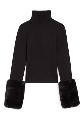Apparis Aspen faux-fur trim sweater - Black