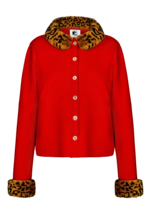 Sleeper Carmela animal-print collar cardigan - Red