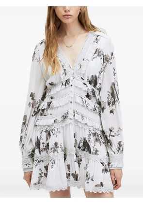 AllSaints Zora Iona floral-detail mini dress - White