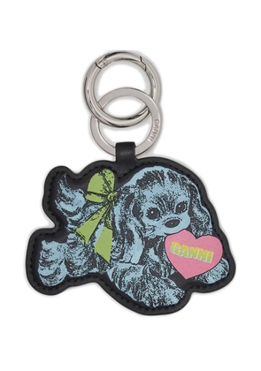 GANNI Blue Puppy keyring - Black