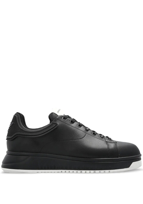 Emporio Armani leather lace-up sneakers - Black