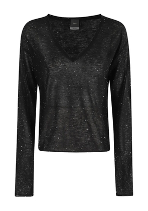 PINKO glitter V-neck sweater - Black