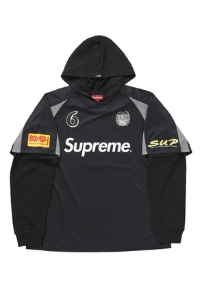 Supreme soccer hooded jersey - Black
