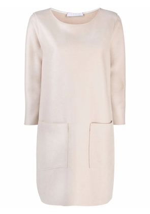Harris Wharf London round neck long-sleeved dress - Neutrals