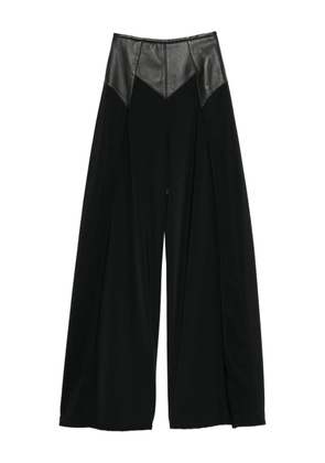 MITILIANE COUTURE leather-insert trousers - Black