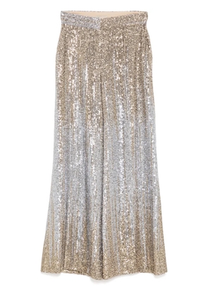 Elie Saab gradient-sequinned trousers - Silver