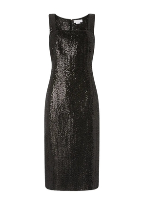 Genny square-neck sequin dress - Black