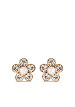 Nina Ricci Pre-Owned 1980s daisy faux-pearl earrings - Gold