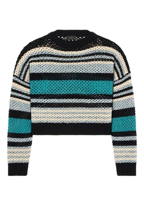 Alanui Ocean Stripes open-knit Sweater - Black