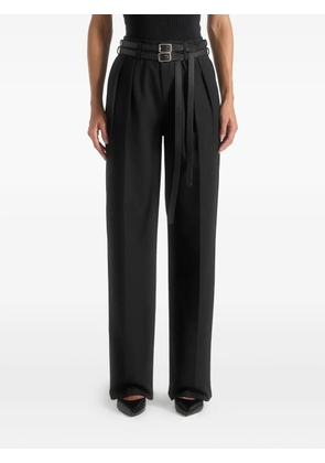 Manière De Voir Pascale twin-belt tailored trousers - Black